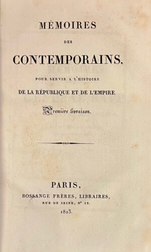 RAPP (Jean). Memoires du Général Rapp - Bonnefoi Livres Anciens