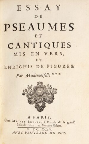 [Chéron (Élisabeth-Sophie)]. Essay de Pseaumes et Cantiques mis en vers - Bonnefoi Livres Anciens