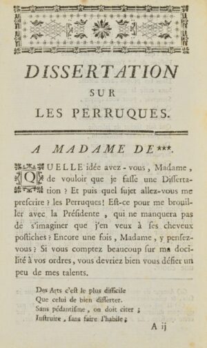 Dissertation sur les perruques, Par un Savant de Province.