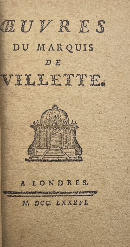 Villette (Charles-Michel de). Oeuvres du Marquis de Villette. – Image 2
