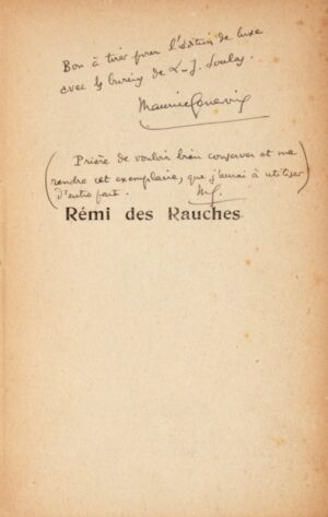 GENEVOIX (Maurice). Rémi des Rauches. Roman.