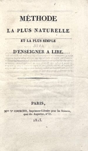 Chompré (Nicolas-Maurice). Méthode la plus naturelle et la plus simple d'enseigner à lire.
