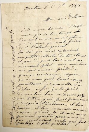 SUIREAU (Aimé). Correspondance manuscrite d'Aimé Sureau, ouvrier tailleur insurgé à Rouen lors des journées des 27 et 28 avril 1848, un des dirigeants de la grande grève pour les salaires entre juin et septembre 1848.