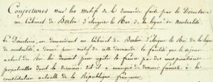 Conjectures sur les motifs de la demande faite par le Directoire au Cabinet de... - Bonnefoi Livres Anciens