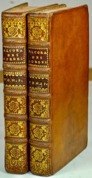 ALBERE (Erasme). L'Alcoran des Cordeliers. Tant en Latin qu'en François. C'est-à-dire, Recueil Des plus notables bourdes et blasphemes de ceux qui ont osé comparer Sainct François à Jésus Christ ; tiré du grand livre des Conformitez jadis composé par frère Barthelemi de Pise, Cordelier en son vivant. Nouvelle Edition ornée de figures dessinées Par B. Picart.