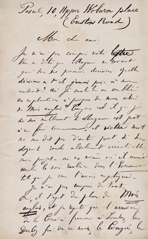 VALLES (Jules). Lettre autographe signée.