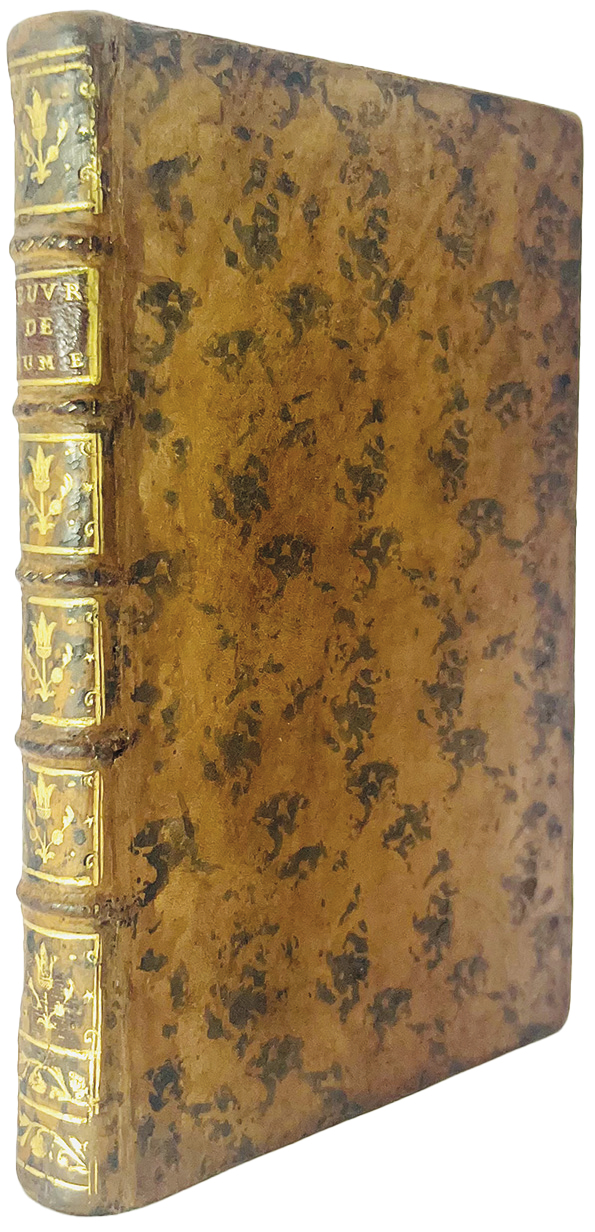 HUME (David). Oeuvres philosophiques de Mr. D. Hume. I. Histoire naturelle de la religion. Avec un examen critique et philosophique de cet ouvrage. II. Dissertations sur les passions, sur la tragédie et sur la règle du goût. Traduit de l'anglois de M. D. Hume.