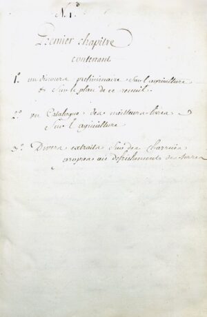 LE BLANC (inspecteur des manufactures du Languedoc). Manuscrit. [Sur l'agriculture].