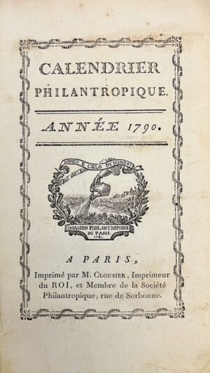 Calendrier philanthropique. Année 1790.