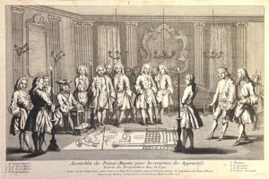 Le Bas (Jacques-Philippe). [Assemblée de Francs-Maçons pour la Réception des Maîtres]. Entrée du Récipiendaire dans la Loge.