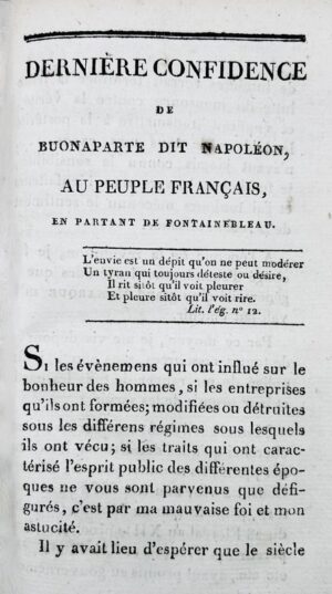 [Pamphlets de la fin de l'Empire et du début de la Restauration].