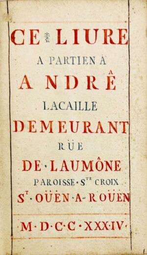 [Rouen. Manuscrit]. Antiphonie pour les Vespres des dimanches et Festes. Double • Semidouble • et • Simple depuis le troisième dimanche d'après la Pentecoste jusqu'à l'Avent. À l'usage du diocèse de Rouen.