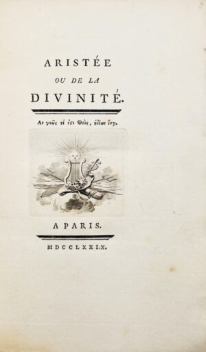 HEMSTERHUIS (François). Aristée ou de la divinité.