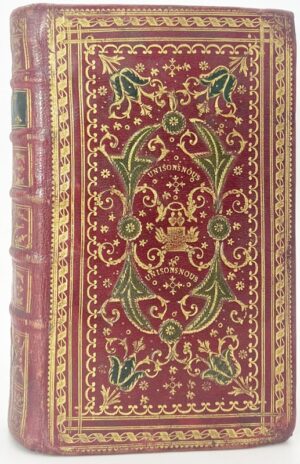 [Reliure de mariage mosaïquée]. Eucologe ou Livre d'Église à l'usage de Paris, contenant l'Office des dimanches et fêtes, en latin et en françois. Imprimé par permission de Monseigneur Antoine-Éléonore-Léon Le Clerc de Juigné.