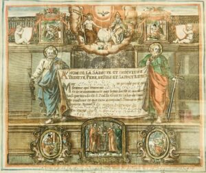 [Lyon]. Charte de mariage de Claude Vandel et Claudine Girard Donné à Lyon dans l'église ntre Dame de la Plattyère par moy Curé soussigné ... le 11 fébvrier 1649 (signé) Millet.