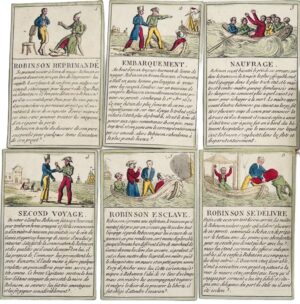 [Cartes pédagogiques]. Avantures de Robinson Crusoé.