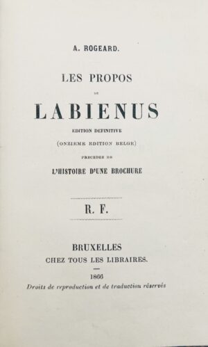 ROGEARD (Auguste Louis). Les Propos de Labienus.