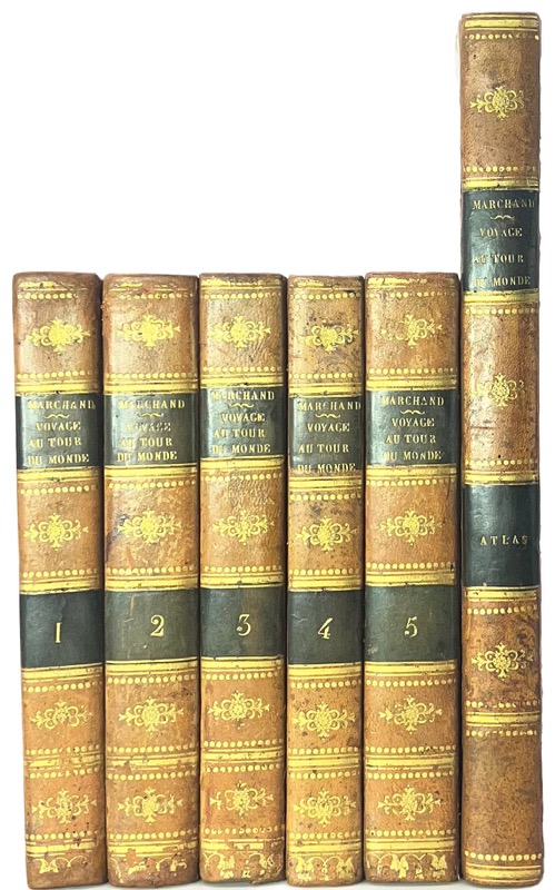 MARCHAND (Étienne). Voyage autour du monde, pendant les années 1790, 1791 et 1792, précédé d'une introduction historique ; auquel on a joint des recherches sur les Terres Australes de Drake et un examen critique du voyage de Roggeween par C.-P. Claret de Fleurieu. – Image 2