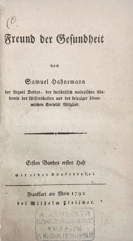 HAHNEMANN (Samuel). Freund der gesundheit.