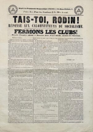 Bernard (Simon-François). Tais-toi, Rodin ! Réponse aux calomniateurs du socialisme.