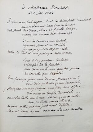[Pidansat de Mairobert. Archives manuscrites de Madame Doublet]. Recueil collectif de pièces fugitives.