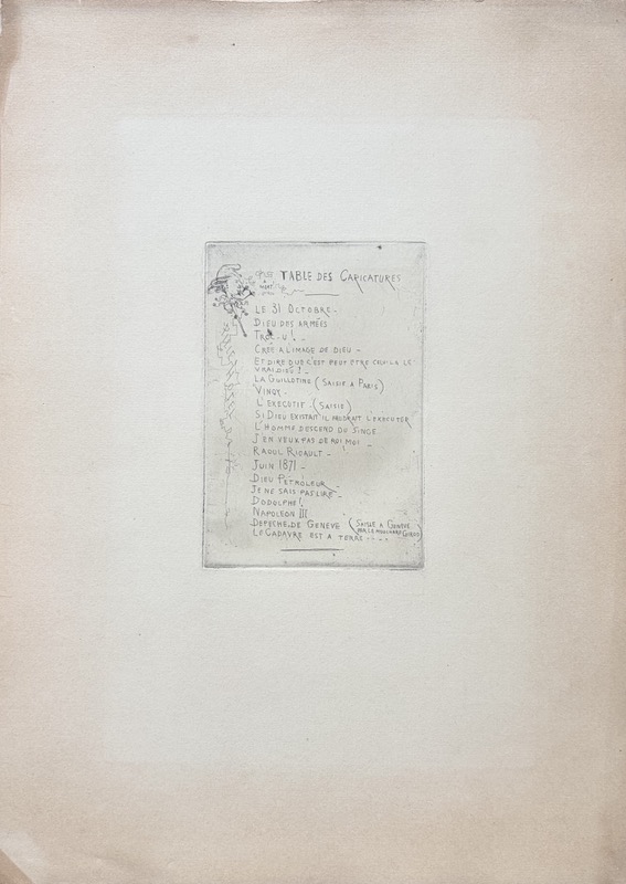 PILOTELL. Avant Pendant et Après la Commune. Croquis & Caricatures à l'eau-forte par Pilotell, ex directeur des Beaux Arts, ex Commissaire Spécial de la Commune, Condamné à mort par le 3èm. Conseil des Assassins Versaillais (9 janvier 1874). – Image 2