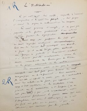 Lemaître (Jules). [Ligue de la Patrie française. Manuscrit]. Le « Nationalisme ».