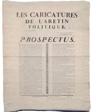 Barbet Du Bertrand (Vincent-René). [Prospectus]. Les Caricatures de l'Arétin politique. Par Barbet.