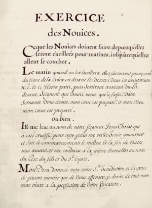 [Noviciat. Manuscrit]. Exercice des Novices.